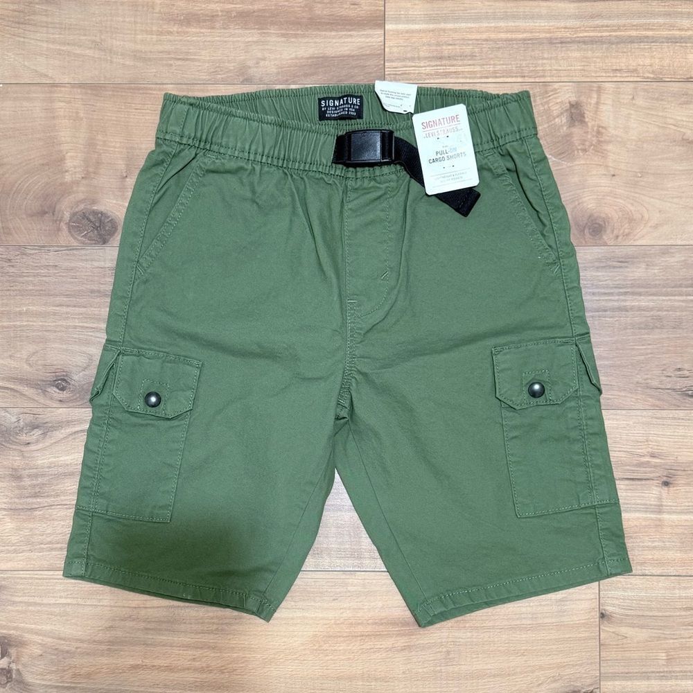 Signature by Levi Strauss Boys Olive Cargo Shorts Size XL